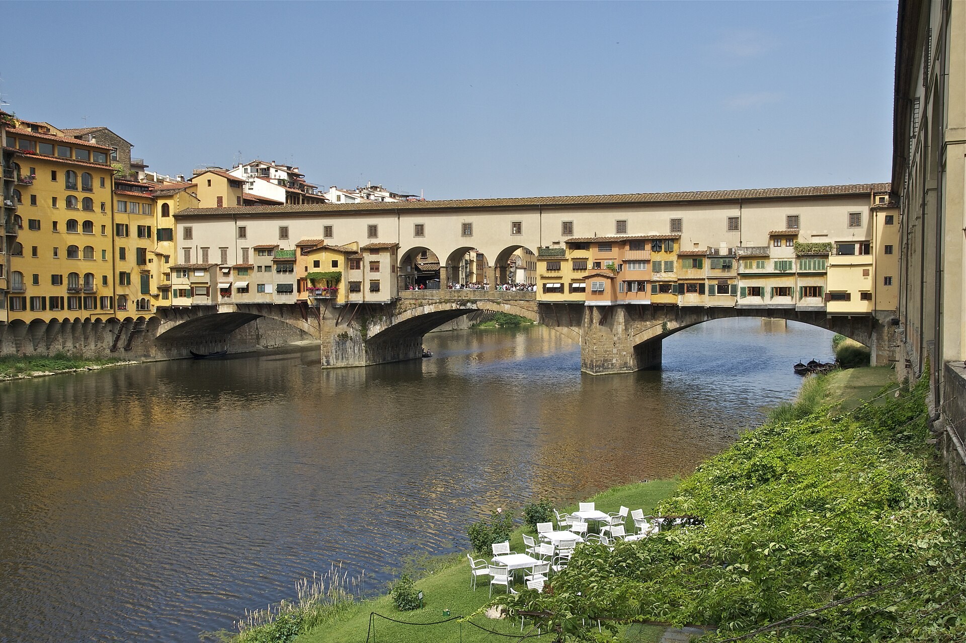 Ponte Vecchio spans the Arno in Florence.