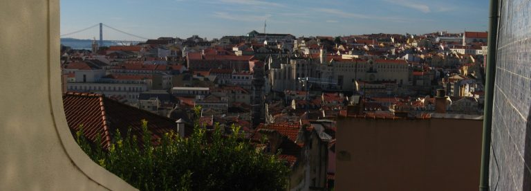 Lisbon seen across the rooftops from Alfama.