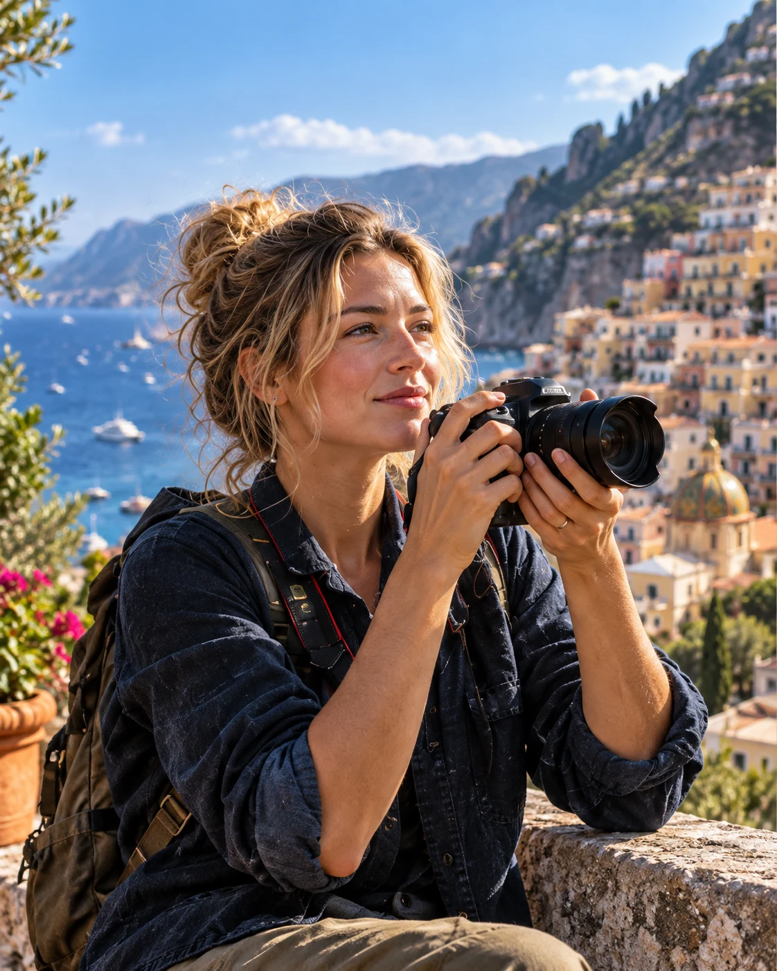 AI-generated portrait of Sofia Moretti, a fictional editorial character